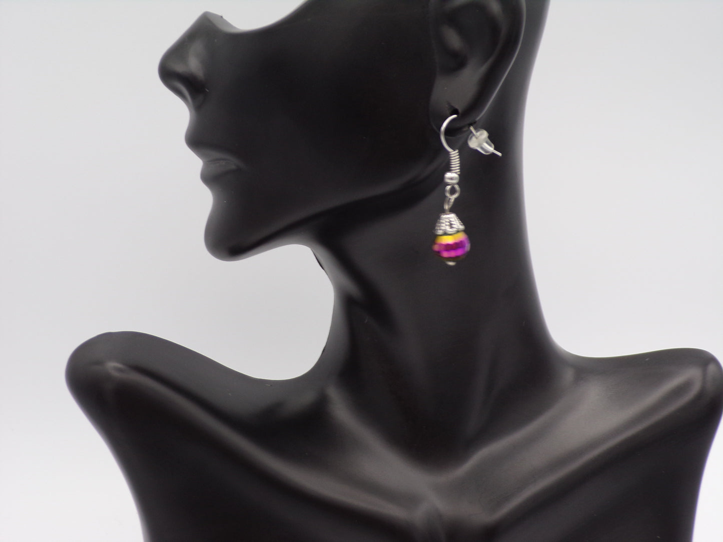 Rainbow bead earrings