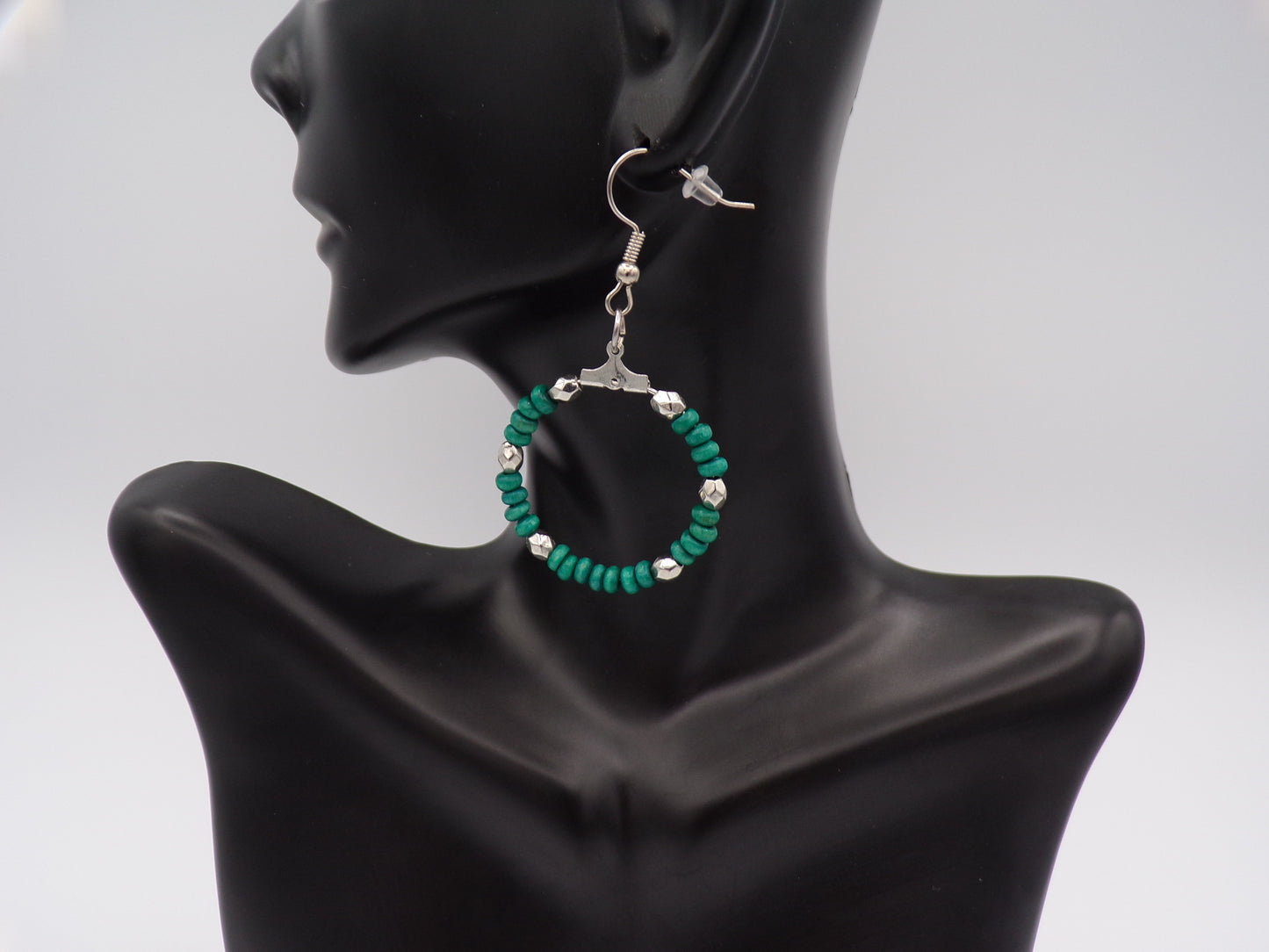 Turquoise beaded dangle earrings